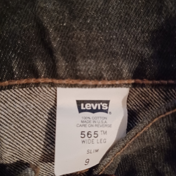 Levi's 565 Kids Dark Green Jeans • 9 Slim • Wide Leg - Picture 5 of 8